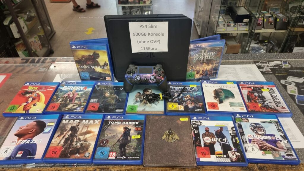 Ankauf PS4 Slim 500GB Konsole (ohne OVP) 115Euro #ps4 #playstation #playstation4 #sonyps4 #sonyplaystation4 #sonyps4game #ps4games #ps4slim #videogameshop #powergames